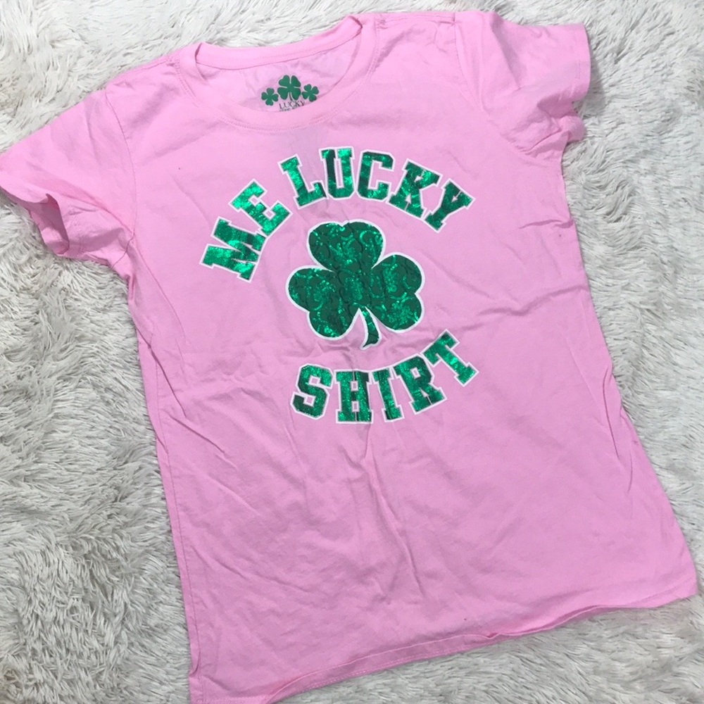 St Patrick Day Me Lucky Shirt Pink & Green T Shirt